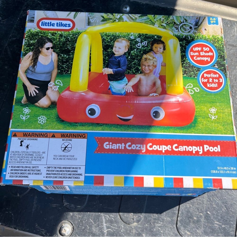 Little Tikes Giant Cozy Coupe Canopy Pool 2-6 Years UPF 50 Sun Shade Canopy car - Picture 2 of 3
